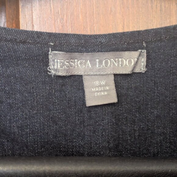 Jessica London Black Embroidered Long Jacket – Floral Rust Trim – Women’s - Picture 5 of 5